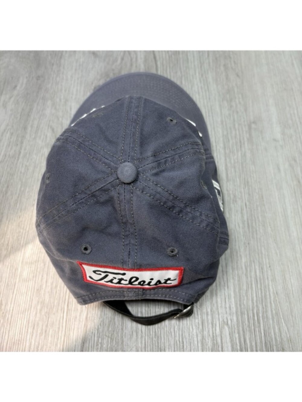 Titleist FJ FootJoy Pro V1 Golf Embroidered Logo StrapBack Hat- Gray - Picture 5 of 6